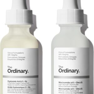The Ordinary Skin Support Basics Duo - Skin Care Bundle Set For All Skin Types- Hyaluronic Acid 2% + B5 1 Fl Oz, Niacinamide 10% + Zinc 1% 1 Fl Oz